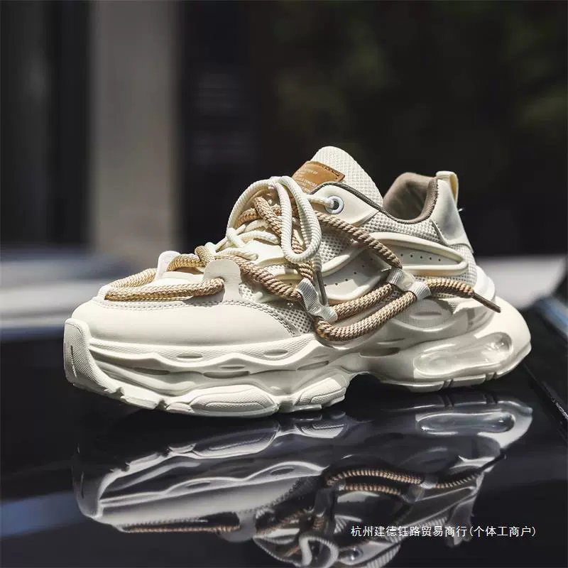 Новые популярные мужские туфли 2024 года, модные спортивные ретро-«dad shoes», мужские трендовые обувь на толстой подошве для увеличения роста, дышащая сетка