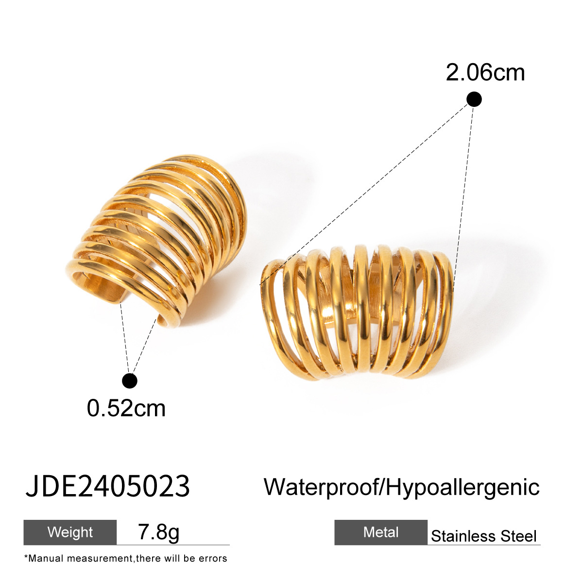 Europa y los Estados Unidos transfronterizos en la personalidad simple 18k oro de acero inoxidable resorte auriculares joyas de orejas al por mayor para mujeres