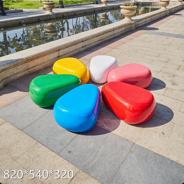 FRP banco banco asiento centro comercial asiento cuadrado asiento de ocio al aire libre parque creativo ocio práctico