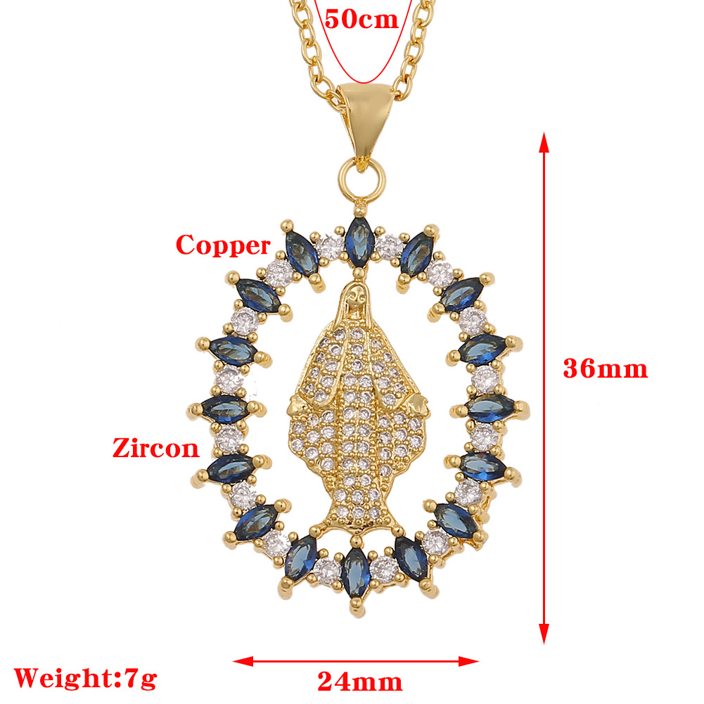 Fashion Cross Jesus Copper Zircon Necklace Wholesale display picture 1