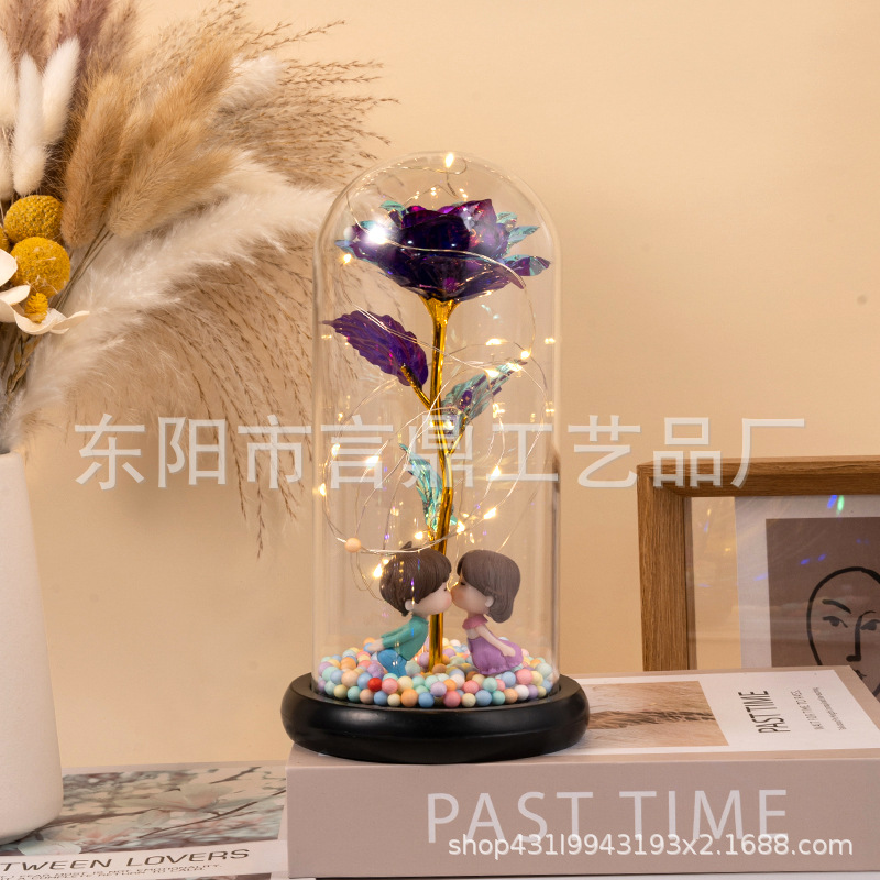 Rosa eterna en cúpula de cristal, regalo romántico para San Valentín