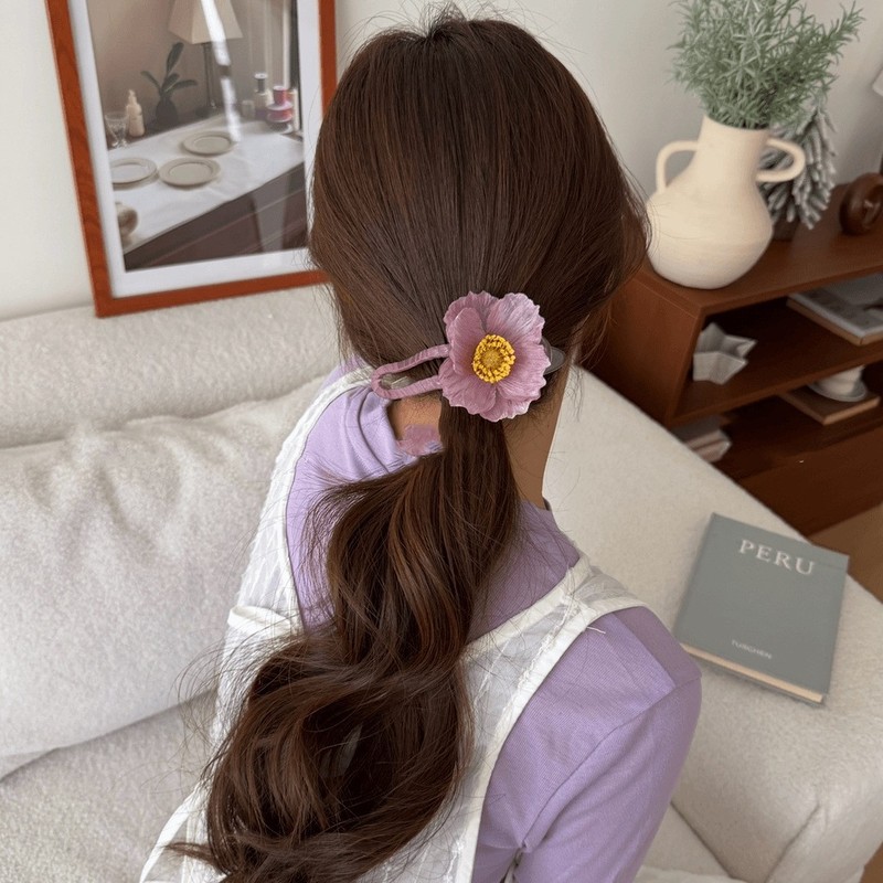 夏の花のヘアピン、サイドクリップ、耳後ろのヘアピン、女性用新作ヘアアクセサリー、造花ヘアアクセサリー、海辺のヘアアクセサリー|undefined