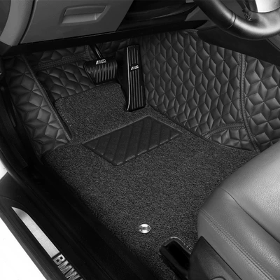 360 Aviation Soft Car Floor Ayaqaltılar (Kovriklər) - black-black-silk-circle-pad