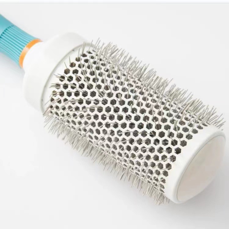 Peine de rodillo de tubo de aluminio de aire de cerámica conductora térmica transfronteriza para mujer, peine curvador cilíndrico, curvador de iones negativos, hebilla interior, peine de estilo de soplado