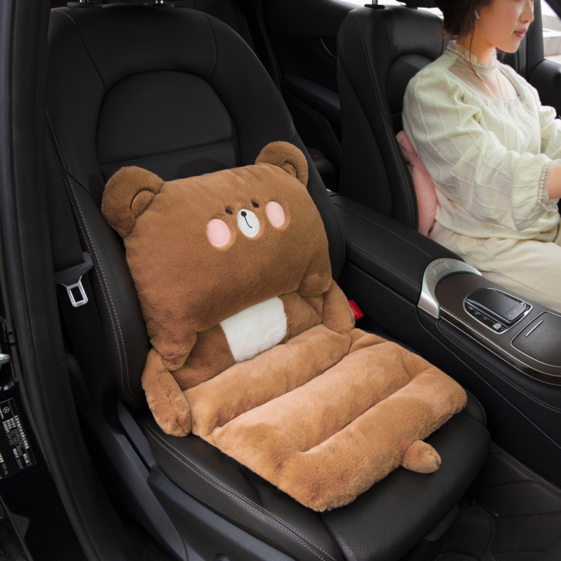 車のクッションの腰は一体式の腰をかばって背もたれの冬のかわいいアニメのぬいぐるみの車内のシートの保温が高くなります。|undefined