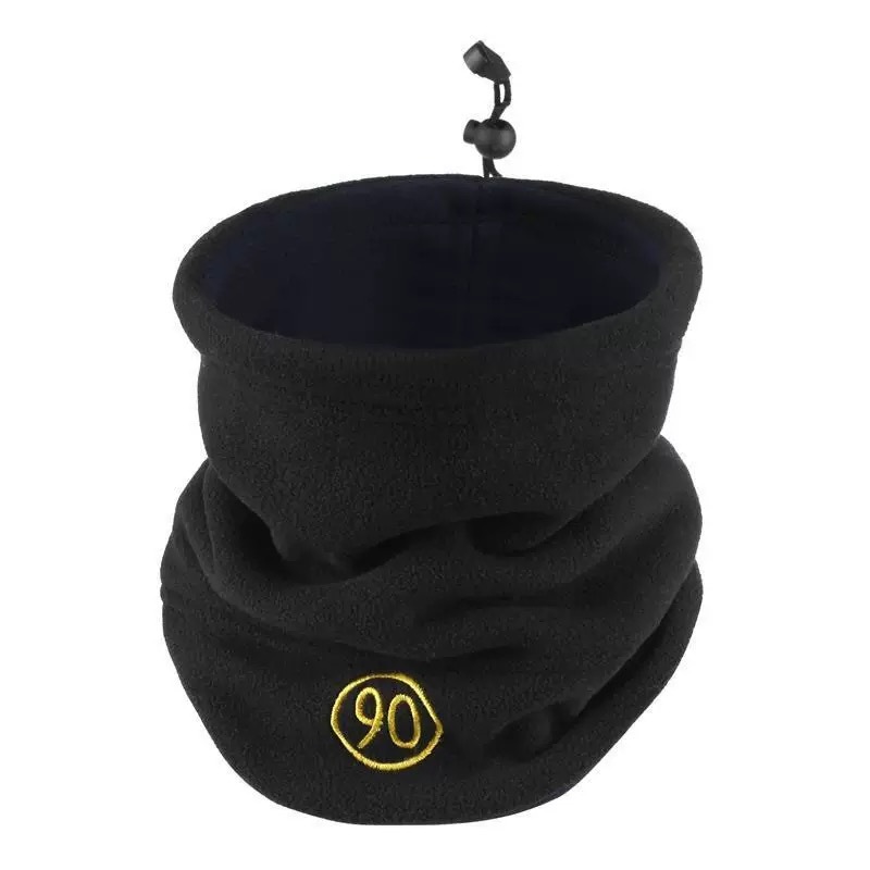 Autumn and winter fleece-lined neck warmer with adjustable drawstring, suitable for outdoor cycling, providing warmth and protection for the neck. Wholesale available