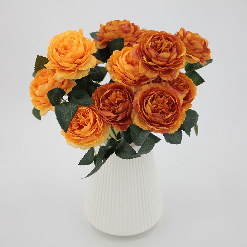 Flor artificial 7-cabeza peonía extranjera Flor de seda mango ramo Rosa hogar boda Rosa flor material tiro props flor falsa al por mayor