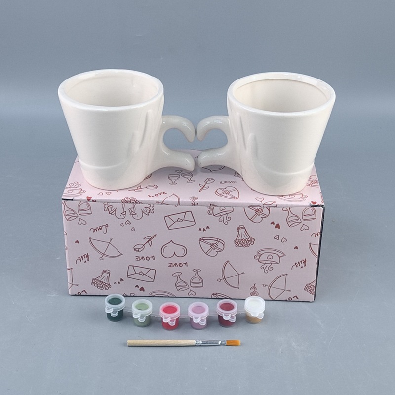 Taza de cerámica DIY para parejas, taza de dibujos animados de cerámica, taza de marca de animales estereoscópicos, taza de café de cerámica universal creativa, alta cara