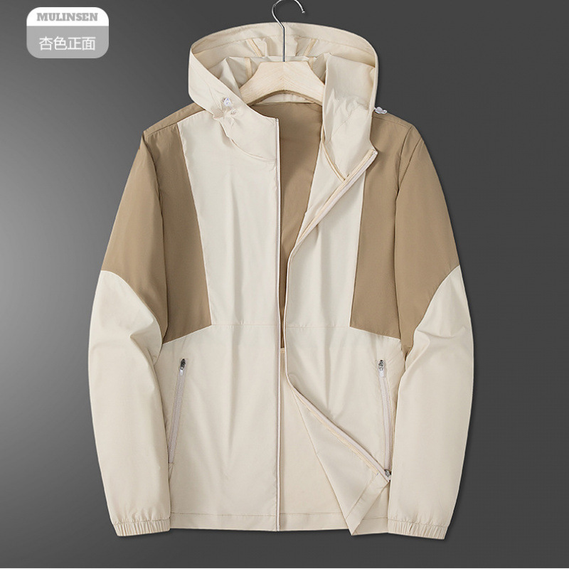 2508 color de verano para hombres y mujeres hielo ventilador chaqueta de protección solar deportiva con sombrero al aire libre abrigo elástico super delgado de moda
