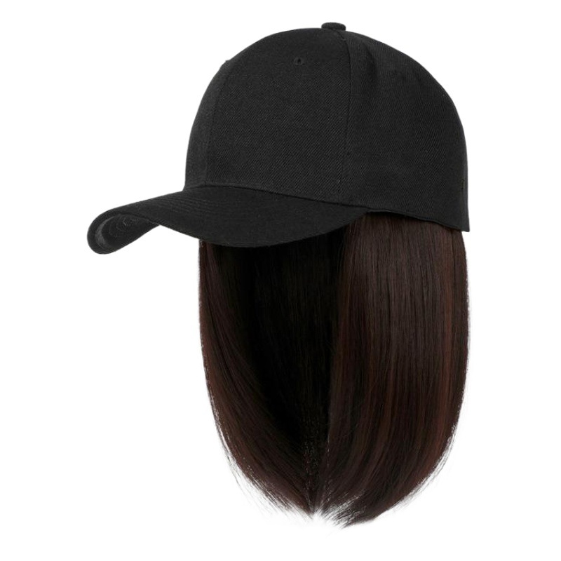 Xiong BA con el sombrero peluca Integrado DE LA Onda cabeza gorra de béisbol Bobo cabeza de pelo corto de simulación de pelo de moda natural peluca cap