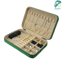 绿色天鹅绒布大尺寸超薄首饰盒女士戒指项链手表耳钉等饰品收纳盒