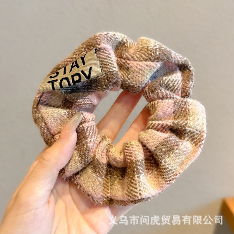 Lazo para el cabello de intestino grueso de encaje de alta calidad de Corea para mujer, banda elástica y duradera, bufanda cuadrada de todo fósforo, cuerda para la cabeza, accesorios para el cabello