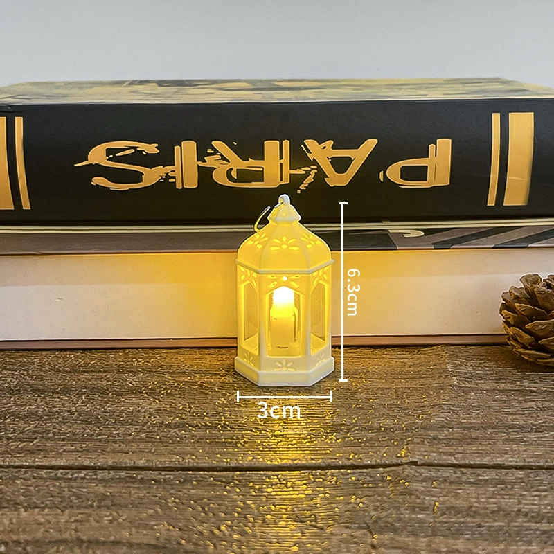 Мини-ретро ночной светильник-фонарь, тёплый LED, портативная настольная 3.6×6 см, батарея AG3