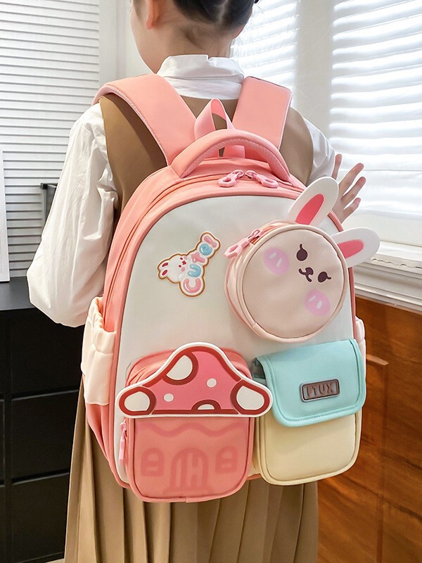 新しい高見え、新鮮、甘くてかわいいウサギのミニバックパック幼稚園1-3年生軽量バックパック|undefined