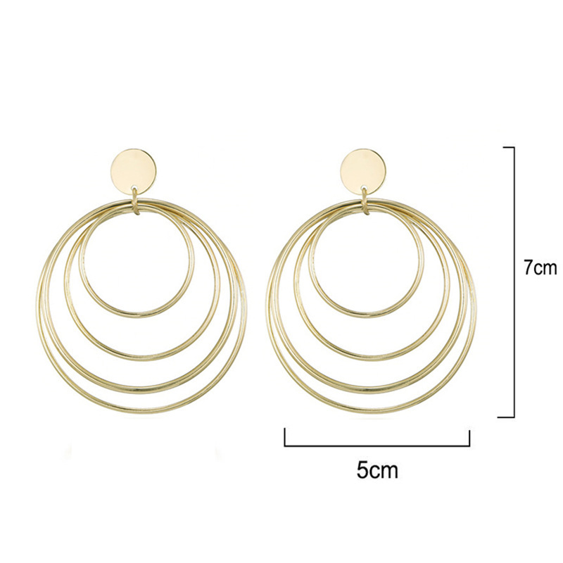 Fashion Round Metal Plating Earrings display picture 1