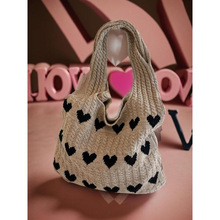 H 13326 Knitted hollow wool tote bag women ᘿ��U��ë������
