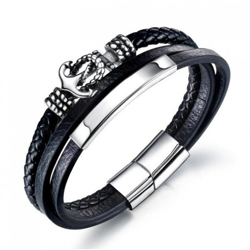 Модный высококачественный металлический якорь, многослойный кожаный бюстгальтер