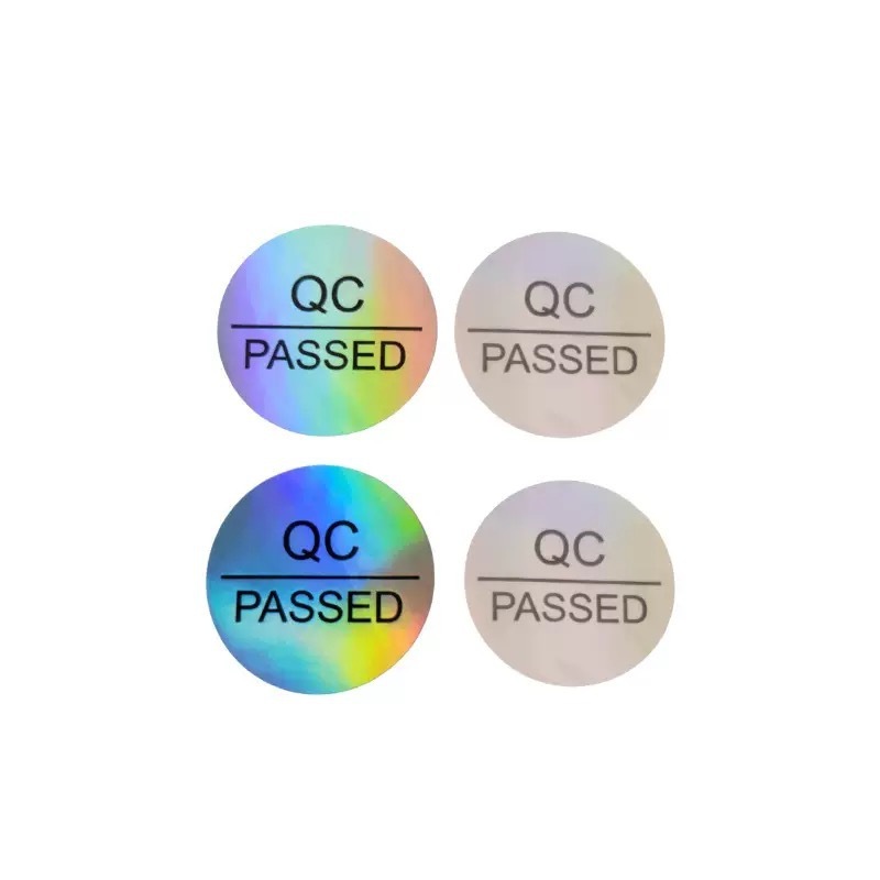 電子製品 QC ラベル証明書レーザー商標自己粘着偽造防止ラベルステッカーブライトシルバー QC ラベルステッカー|undefined
