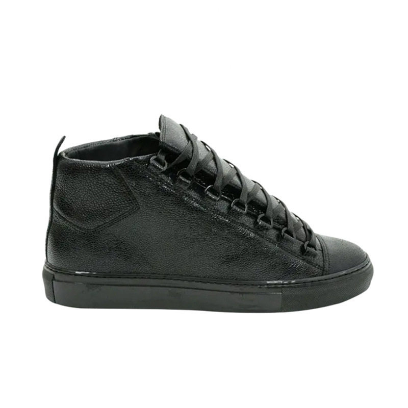 2025 New European Fashion Trendy Shoes for Students Paris Retro Business Genuine Leather High-Top Casual Men's Shoes