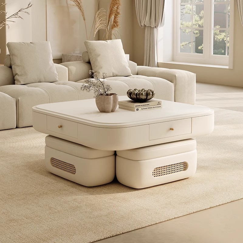 Mesa de mahjong completamente automática, mesa de centro elevadora eléctrica, mesa de comedor, sala de estar doméstica de doble uso, apartamento pequeño con taburete, nuevo fuego