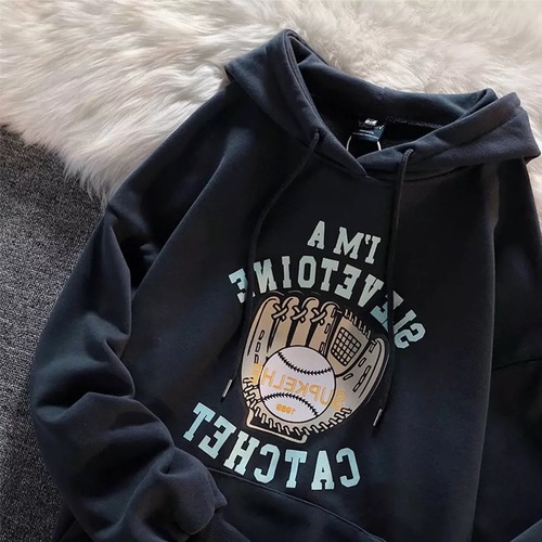 Women's Winter Thick Fleece Hooded Sweatshirt, Loose Casual Han Style Hooded Sweatshirt for Couples