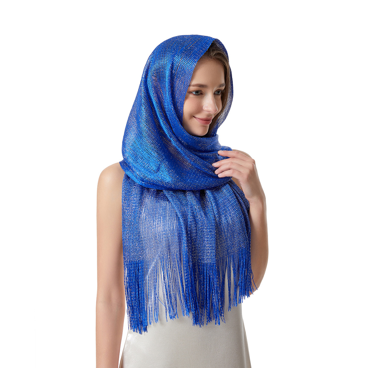 Women's Fashion Solid Color Polyester Tassel Shawls display picture 11