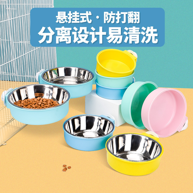 現品はペットの碗を供給して、ステンレスの犬の碗をひっくり返してかごの猫の碗の犬のたらいを掛けて吊り式のステンレスの碗の卸売りを掛けます。|undefined