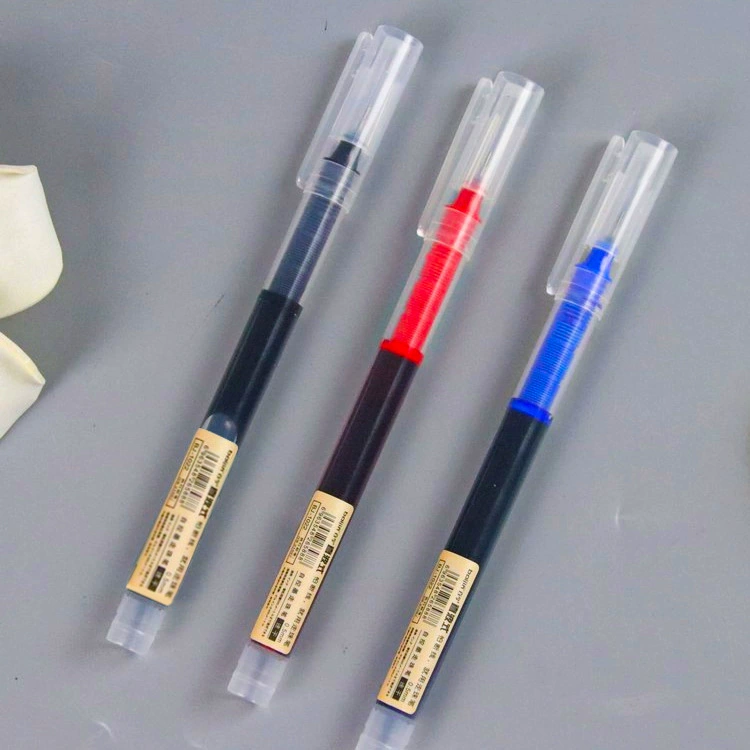 Прямая жидкая шариковая ручка быстросохнущая гелевая ручка большой емкости Студенческая Кисть ручка Креативные канцелярские принадлежности офисная ручка оптом