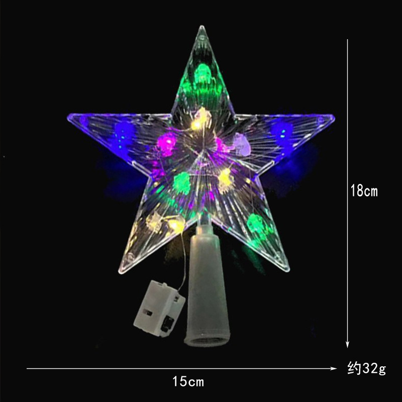 クリスマスの新しい発光樹頂星クリスマスツリー装飾用品は国境を越えてクリスマスの透明なランプ付き五芒星に特化している