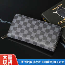 2025欧美时尚网红钱包社会小伙大容量手机包男女长款钱包拉链手包