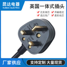 一體式英式插頭純銅電源線 小家電電風扇插頭 定 制英規插頭電源