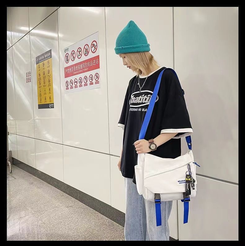 2024 primavera nuevo estudiante universitario pareja clase bolsa de lona diario cercanías simple crossbody mochila