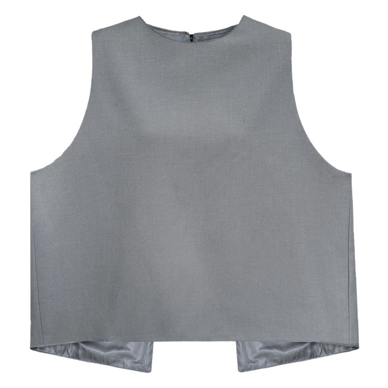 Luxi primavera nuevo back split traje Chaleco de las mujeres moda simple exquisito lujo apilados Top 7071 image 1