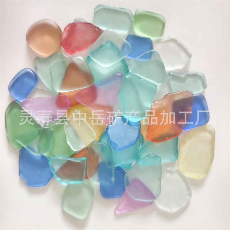 Premium Beveled Sea Glass Ocean Series Colored Sea Glass Pieces Frosted Glass Pieces for DIY Crafts