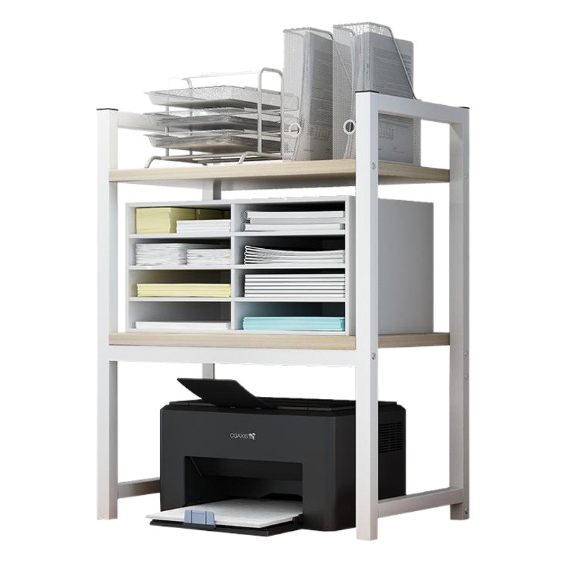 Impresora rack de oficina de doble capa de almacenamiento de archivos de escritorio copiadora rack multifuncional hogar simple rack de almacenamiento