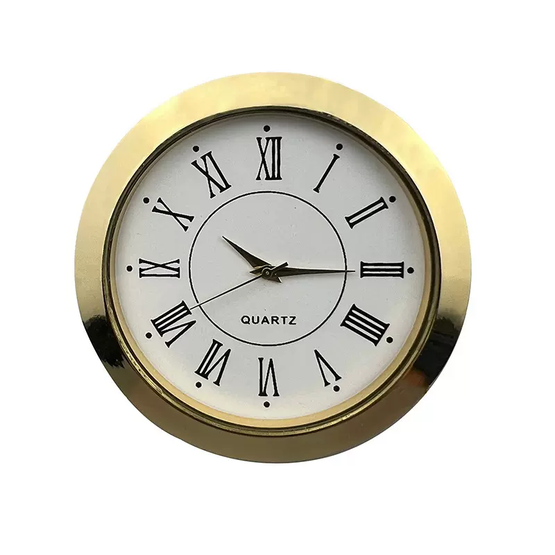 跨境热卖55MM合金表头钟表配件工艺品水晶圆形石英钟头镶嵌式表胆