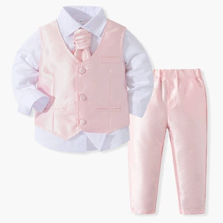 男童西装绅士礼服套装2024春秋韩版婚礼宝宝周岁生日小西服洋气