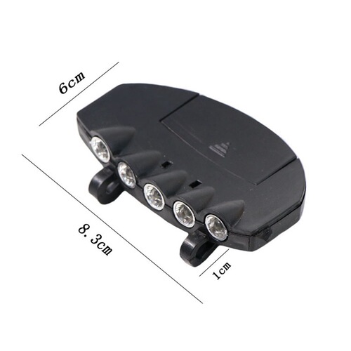 Cross-border supply 5LED clip-on light, hat brim light, hat light, fishing headlight, night fishing light, battery included 32g
