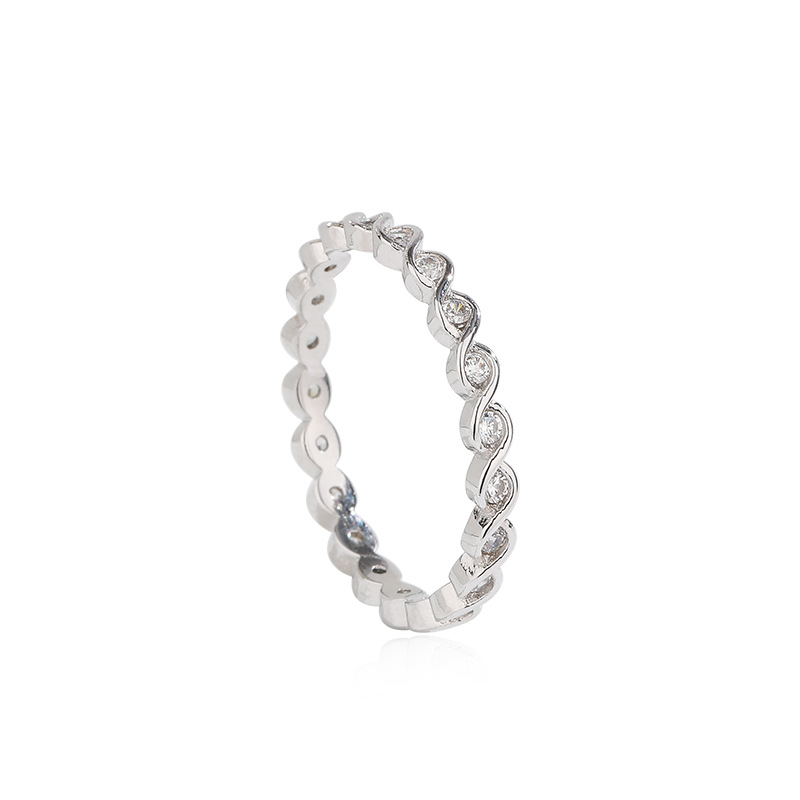 925 anillo de diamantes de plata esterlina hembra ins nicho diseño simple estilo frío personalidad abierta moda anillo de dedo índice