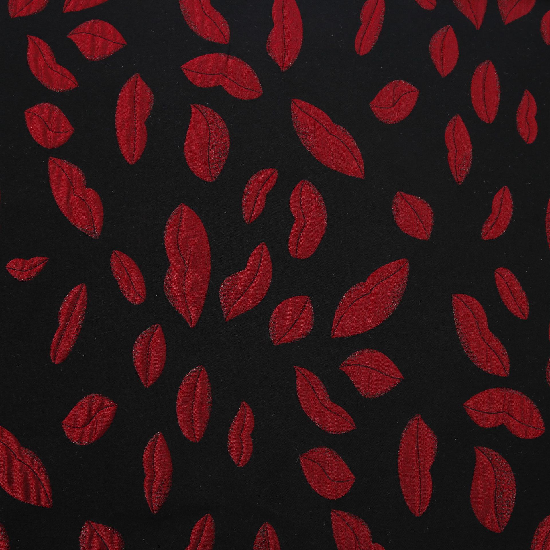 色织3D红唇大提花面料 女士连衣裙夹克礼服面料 厂家直销