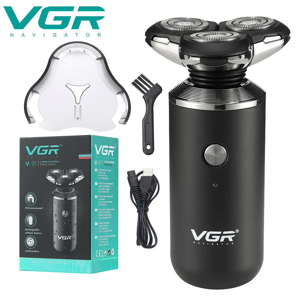 Rasoio elettrico da uomo, ricaricabile tramite USB, completamente lavabile, con tre testine, nuovo modello, elettrodomestici per la casa e la cura della persona._voghion.com
