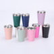 Amazon 304 stainless steel car cup portable vacuum cold beer cup with suction pipe spoon mini thermos cup