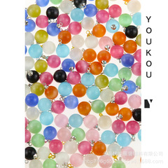 Colorful glass pearl button round high-leg shirt, sweater, sweater buttons, decoration buttons, metal cufflinks, collar buttons