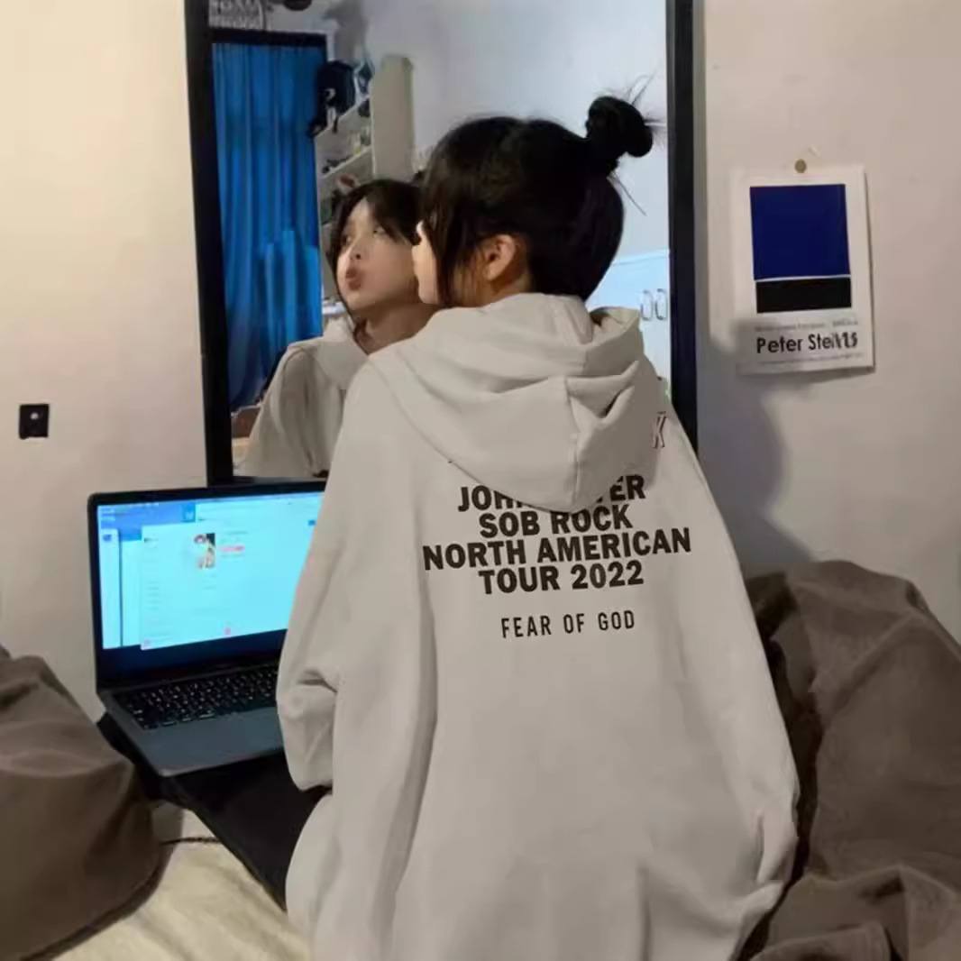 Reunion Essentials Zone band joint SOB ROCK letters printing hoodie…