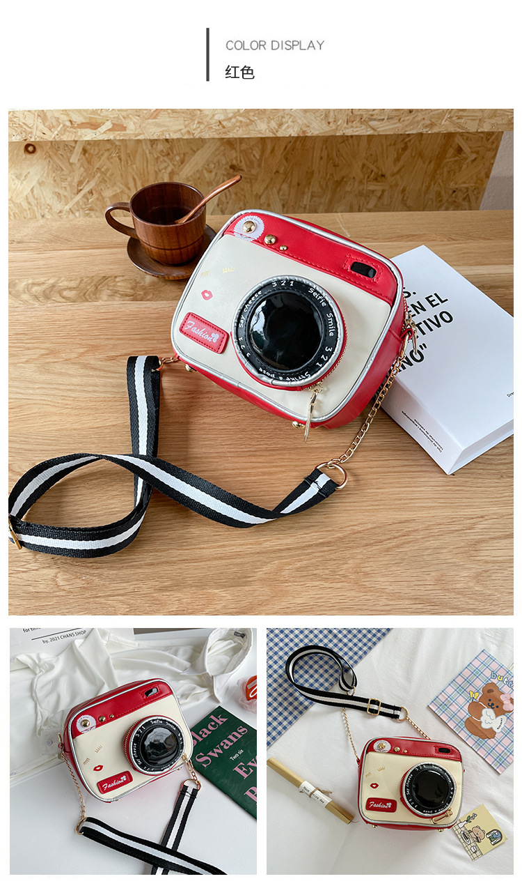 554g Weight Polyester Lining Material Zipper Closure Type Single Shoulder Strap Strap Type Camera Bag Bags Type Casual, Daily Occasion Polyester Material Geometric Pattern All Seasons Season Unisex Gender Cute Style Square Shape Pink, Red, Black Color Medium Size Unisex Medium Geometric Square Zipper Camera Bag 37