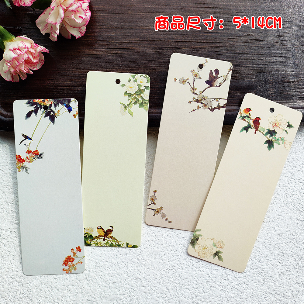 40 marcadores de estilo chino creativos tarjetas colgantes pequeñas flores y pájaros festivales retro deseos regalos de deseos tarjetas pequeñas