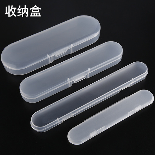 Transparent plastic storage box pink plastic storage empty box ear scoop accessories sample large, medium and small portable transparent box