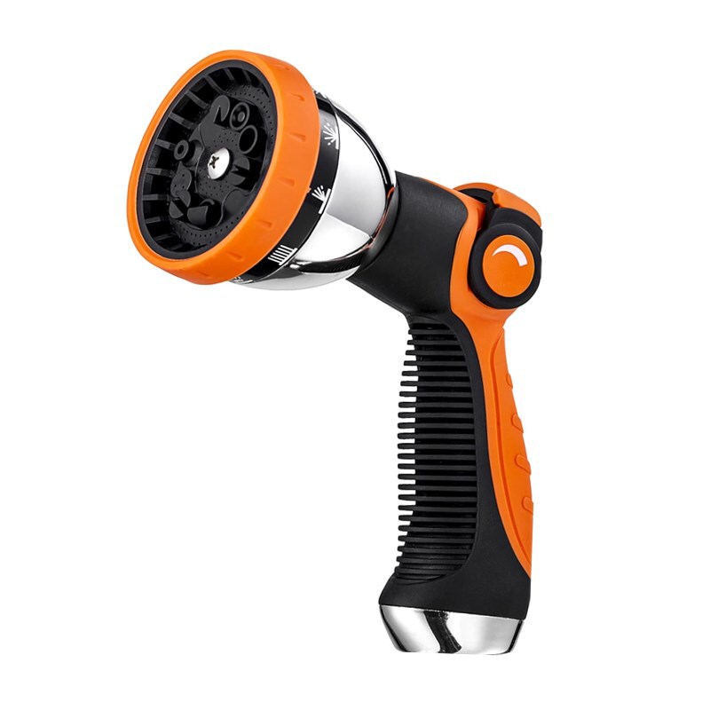 Cross-Border Amazon Metal Car Wash Water Gun 10-Function Thumb Push-Type Garden Household High-Pressure Spray Gun