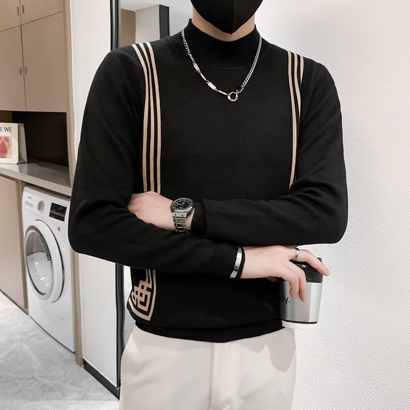 Retro fashionable knitted demi-season sweater