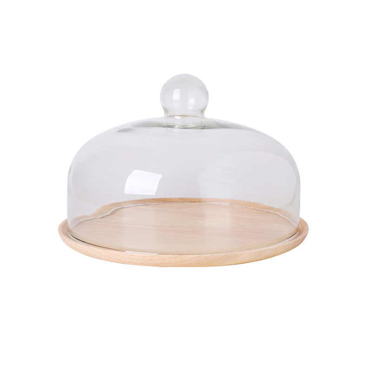 Bandeja de madera cubierta de vidrio pastel de postre fruta postre prueba Mesa pantalla decoración cubierta de polvo traje
